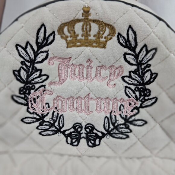 Juicy Couture Royal Moment Pink Cream Soft Velvet Backpack Purse Bag - Picture 3 of 16